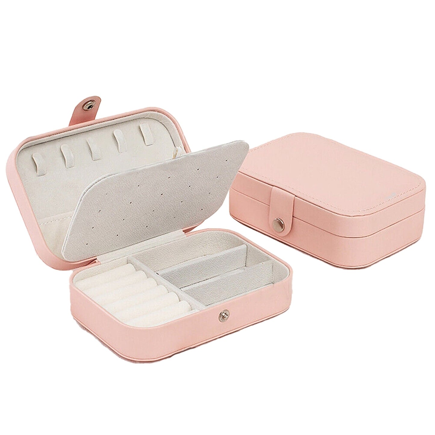 Travel-Sized Portable Leather Jewelry Box Organizer