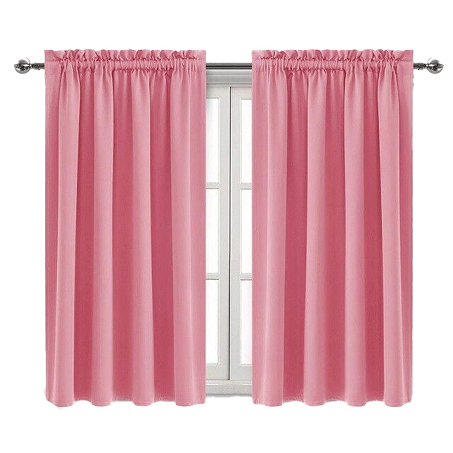 Pink Thermal Insulated Blackout Window Curtains with Pinch Pleat