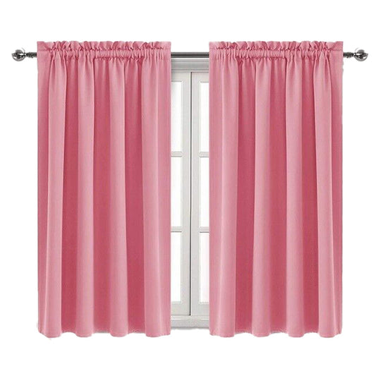 Pink Thermal Insulated Blackout Window Curtains with Pinch Pleat