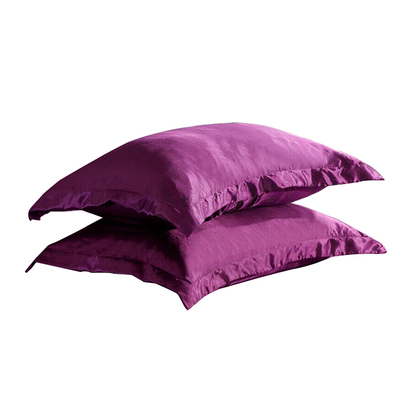 2pcs Silk Satin Bedding Pillowcases Smooth Soft Standard Cover