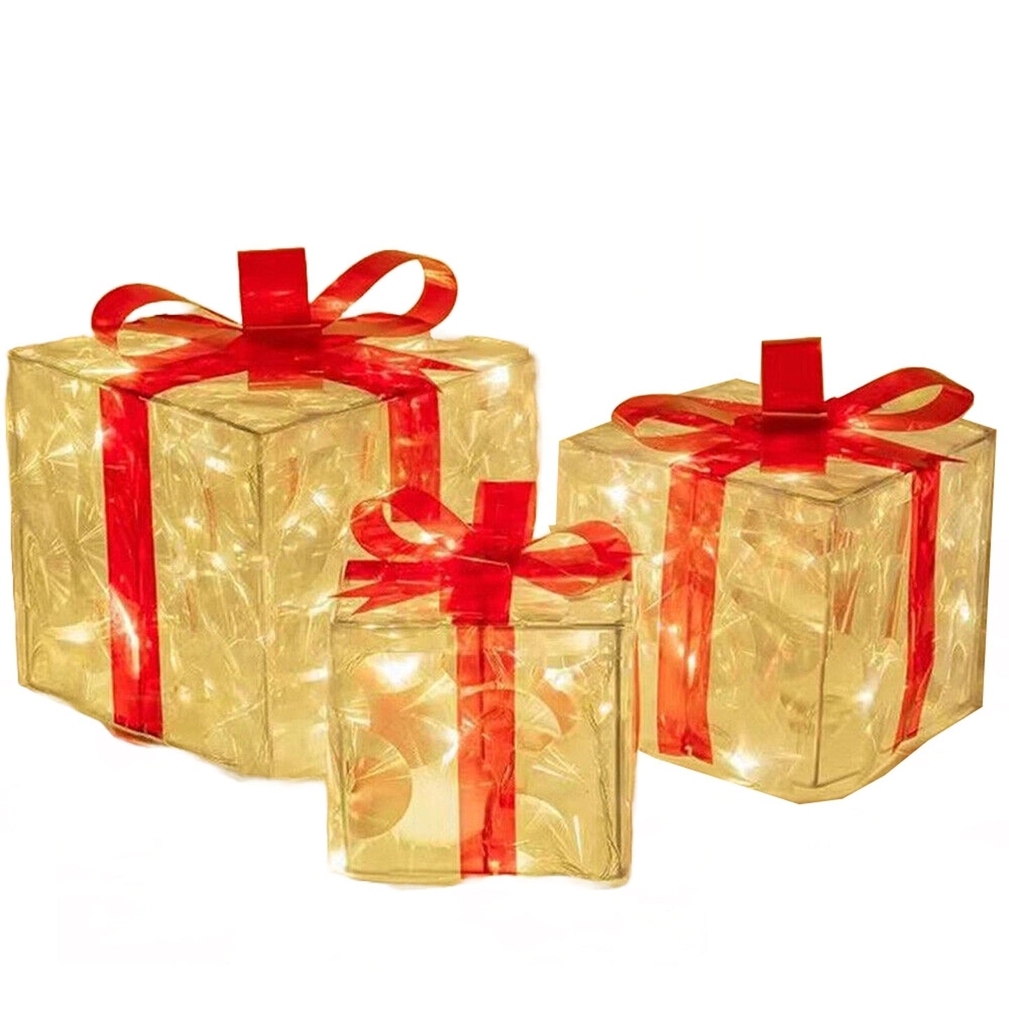 Christmas Decoration Gift Boxes with LED Light-Up Home Decor
