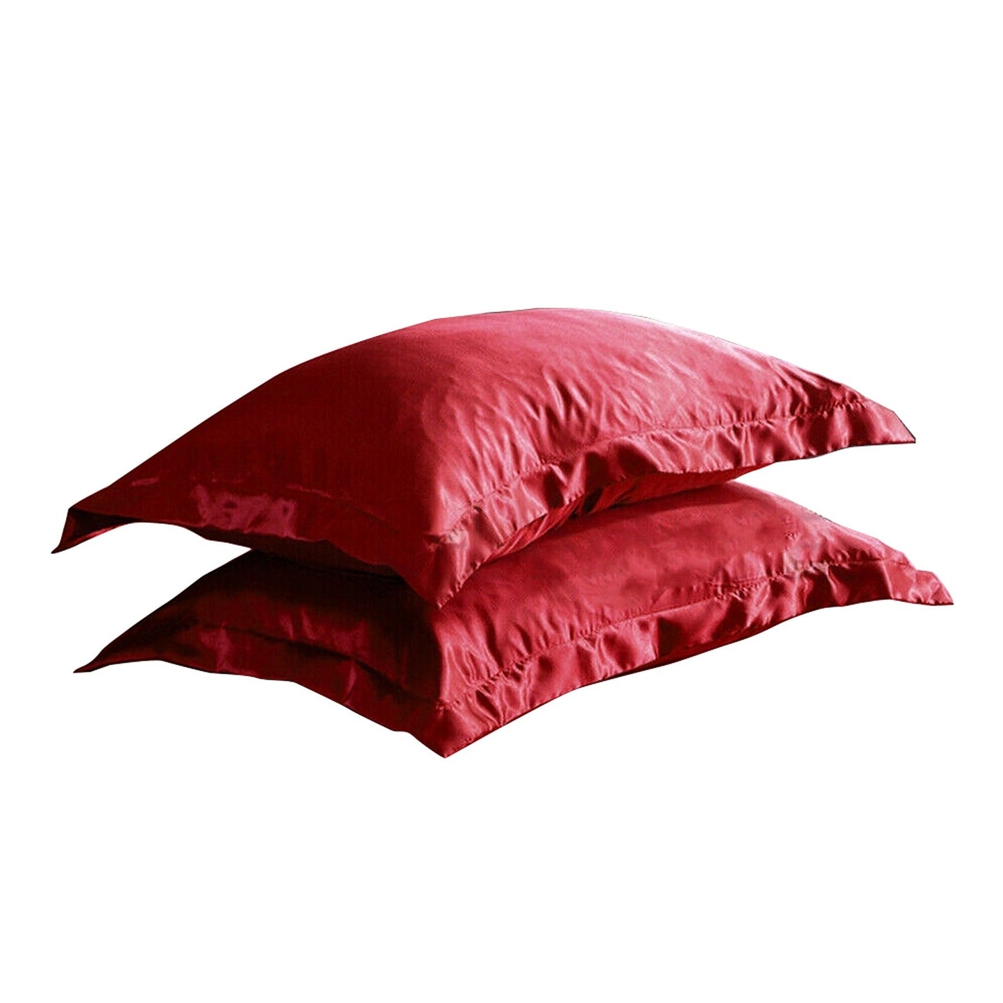 2pcs Silk Satin Bedding Pillowcases Smooth Soft Standard Cover
