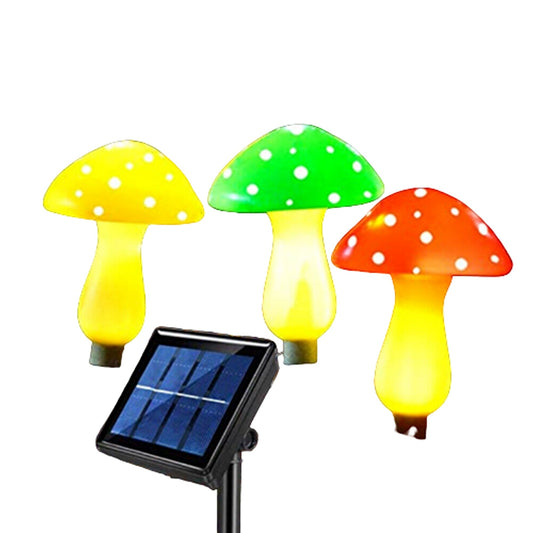 RYB LED Solar Mushroom Fairy Lights for Outdoor Yard Decoration