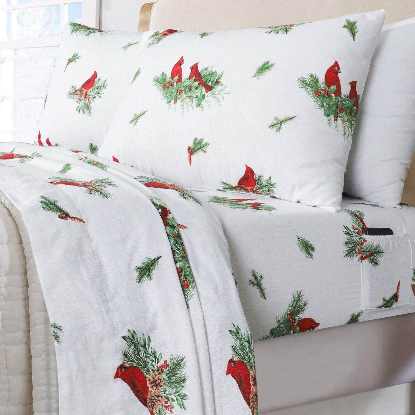 Cardinal Cotton Flannelette Sheets Set with Standard Pillow Case Single Double Queen King