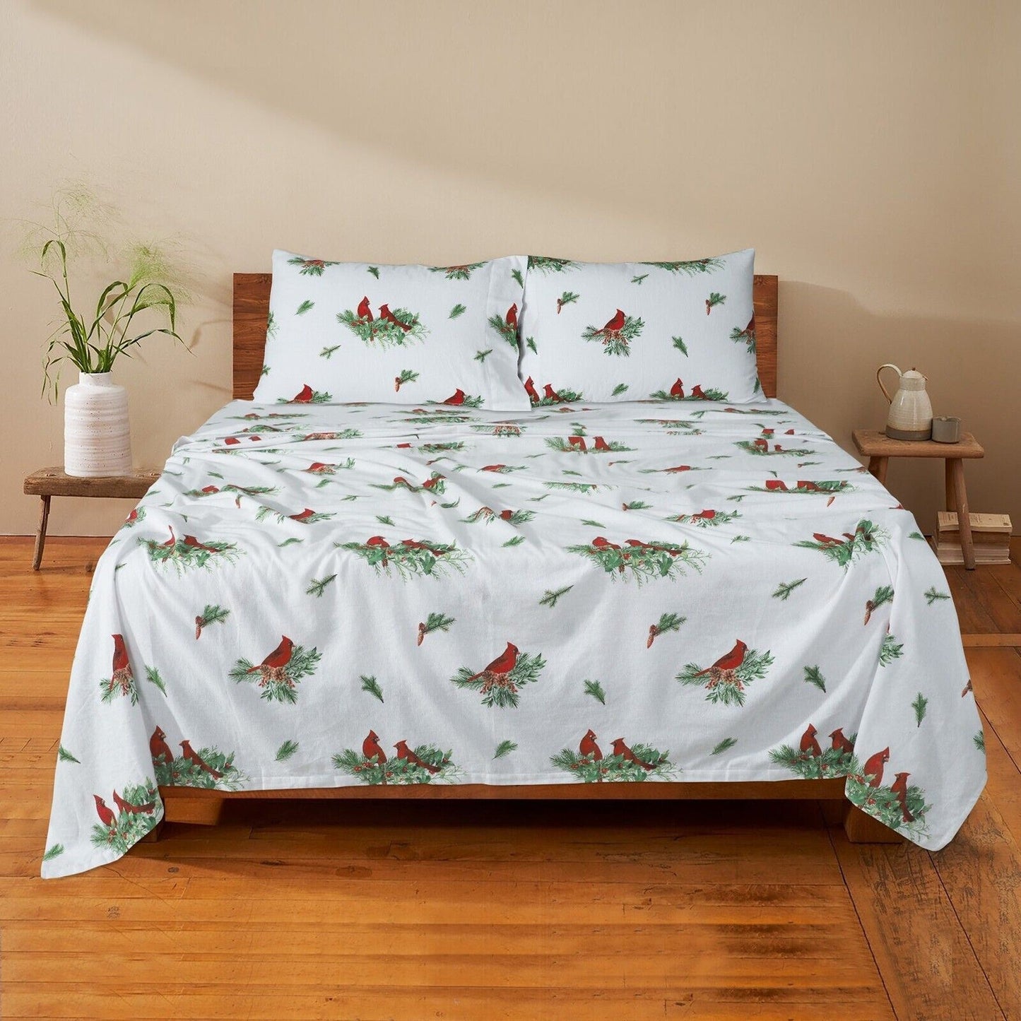 Cardinal Cotton Flannelette Sheets Set with Standard Pillow Case Single Double Queen King