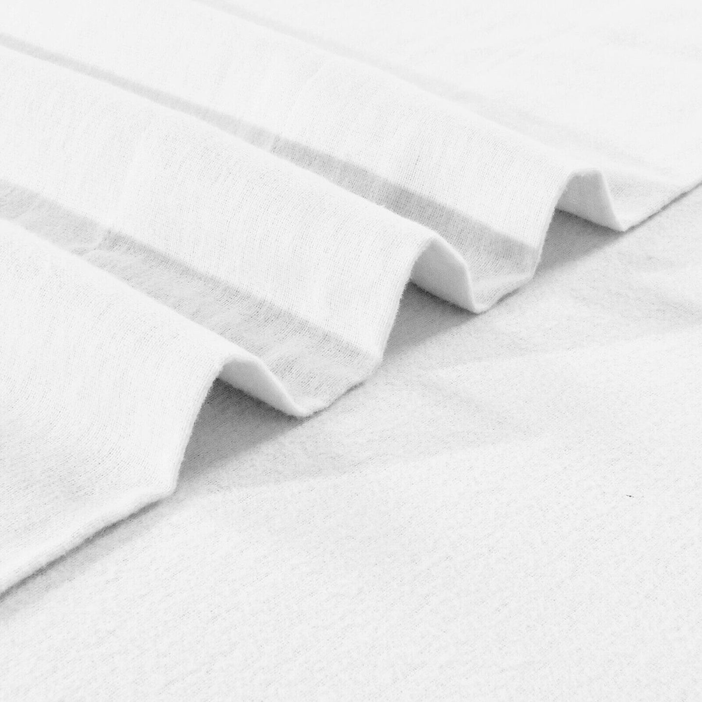 White Cotton Flannelette Sheets Set with Standard Pillow Case Single Double Queen King