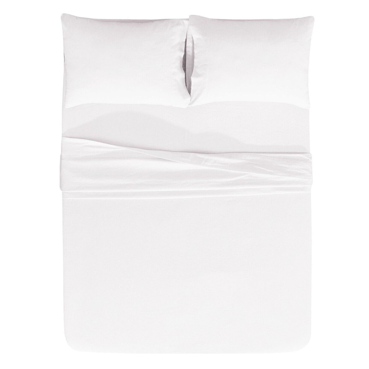 White Cotton Flannelette Sheets Set with Standard Pillow Case Single Double Queen King