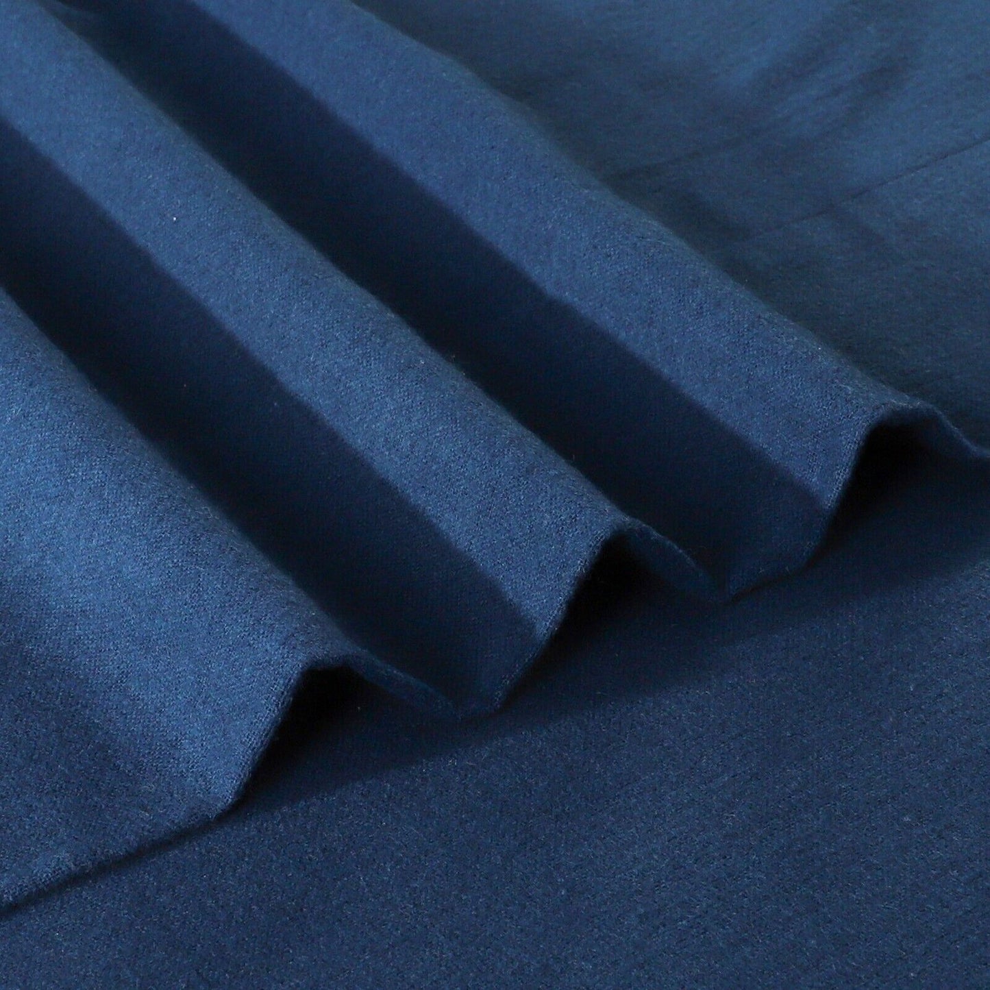 Navy Cotton Flannelette Sheets Set with Standard Pillow Case Single Double Queen King
