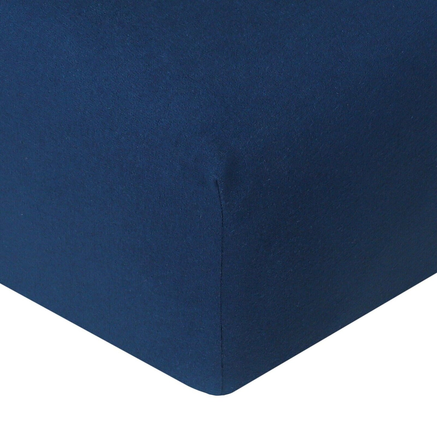 Navy Cotton Flannelette Sheets Set with Standard Pillow Case Single Double Queen King