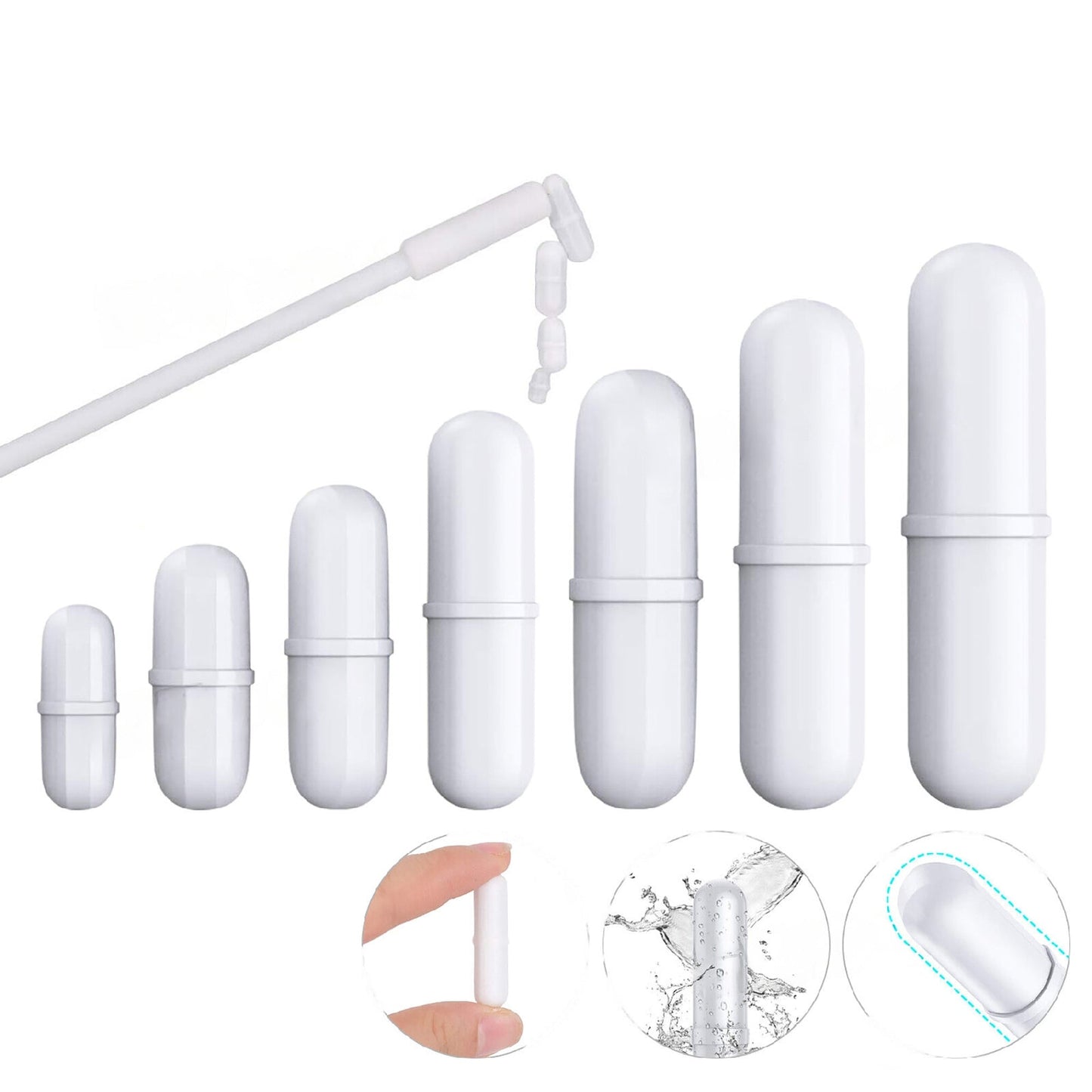 7pcs Magnetic Stirrer Mixer Bar Set with PTFE Cover for Stirred Solution