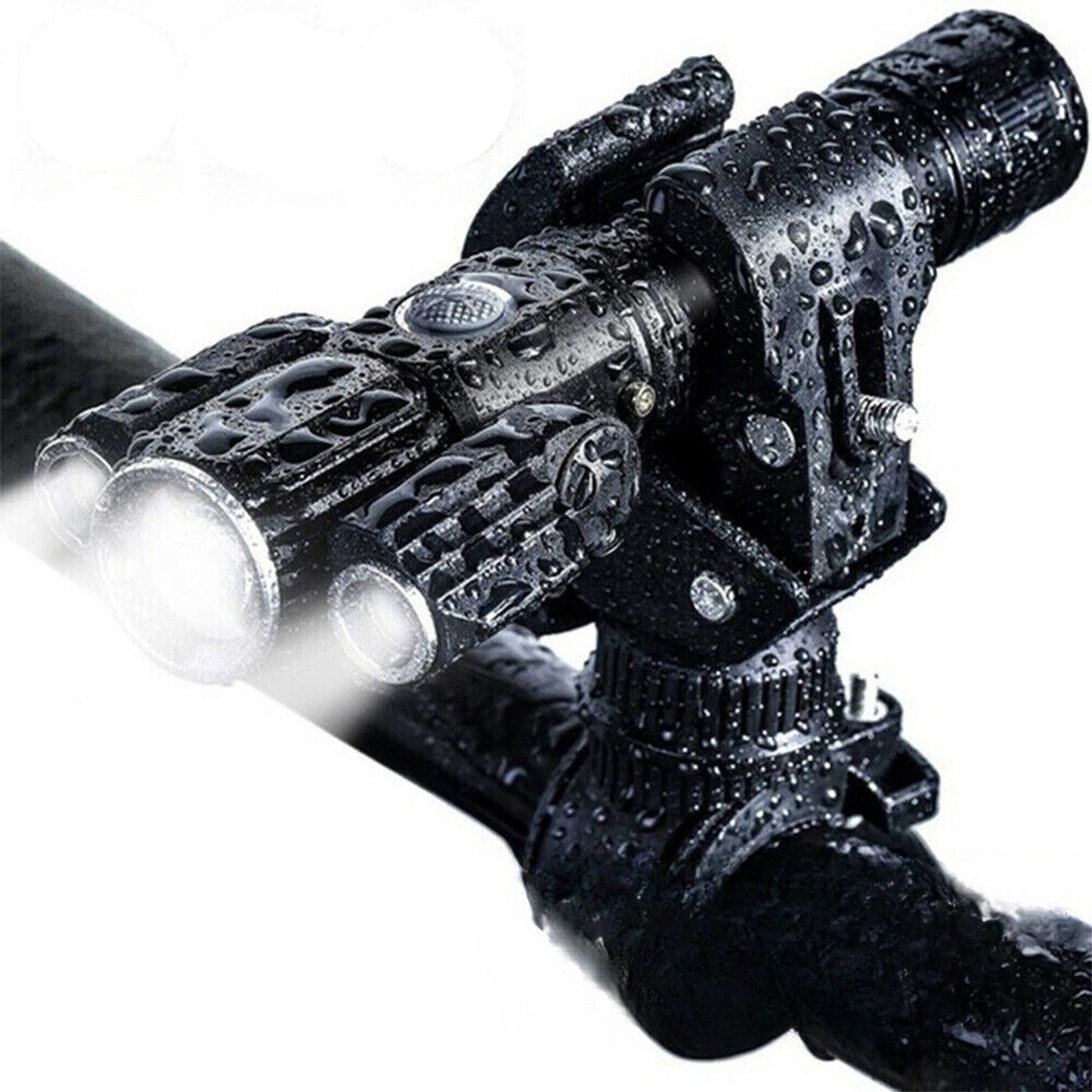Mountain Bike LED Light Set Front and Rear USB Rechargeable Torch Lamp