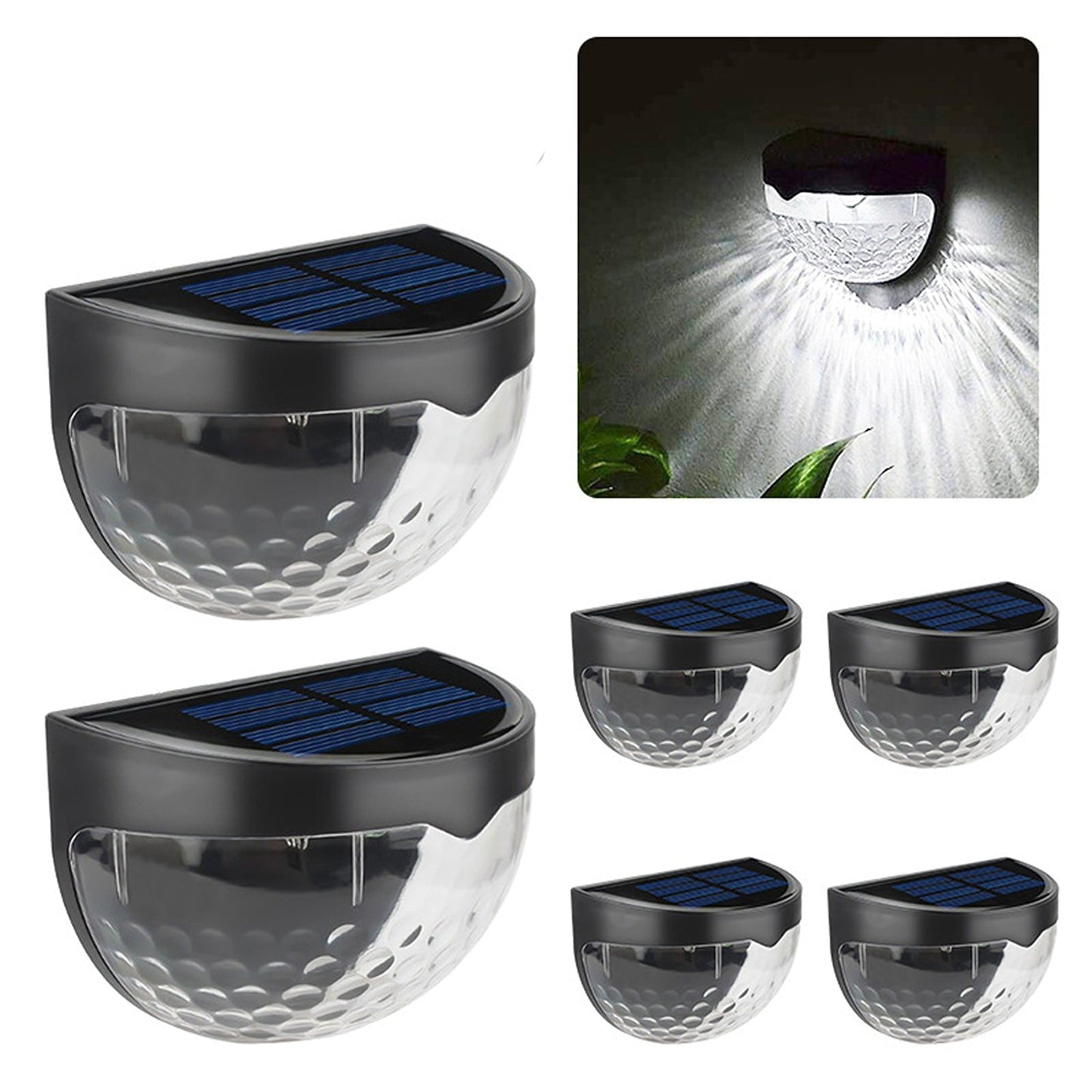 4-Pack Solar Powered LED Wall Lights Waterproof for Outdoor Garden and Fence
