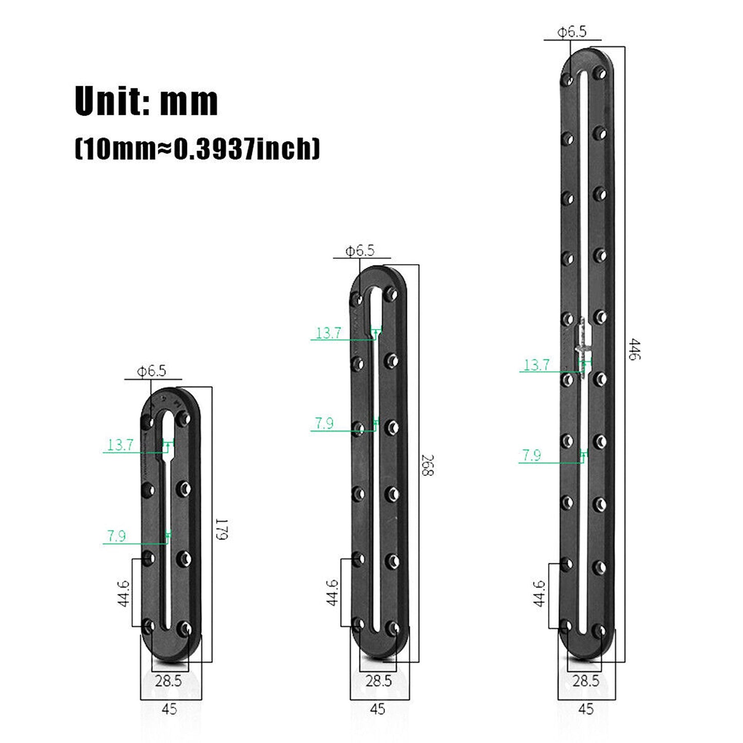 Kayak Rod Mounting Bracket with Slide Track Rails