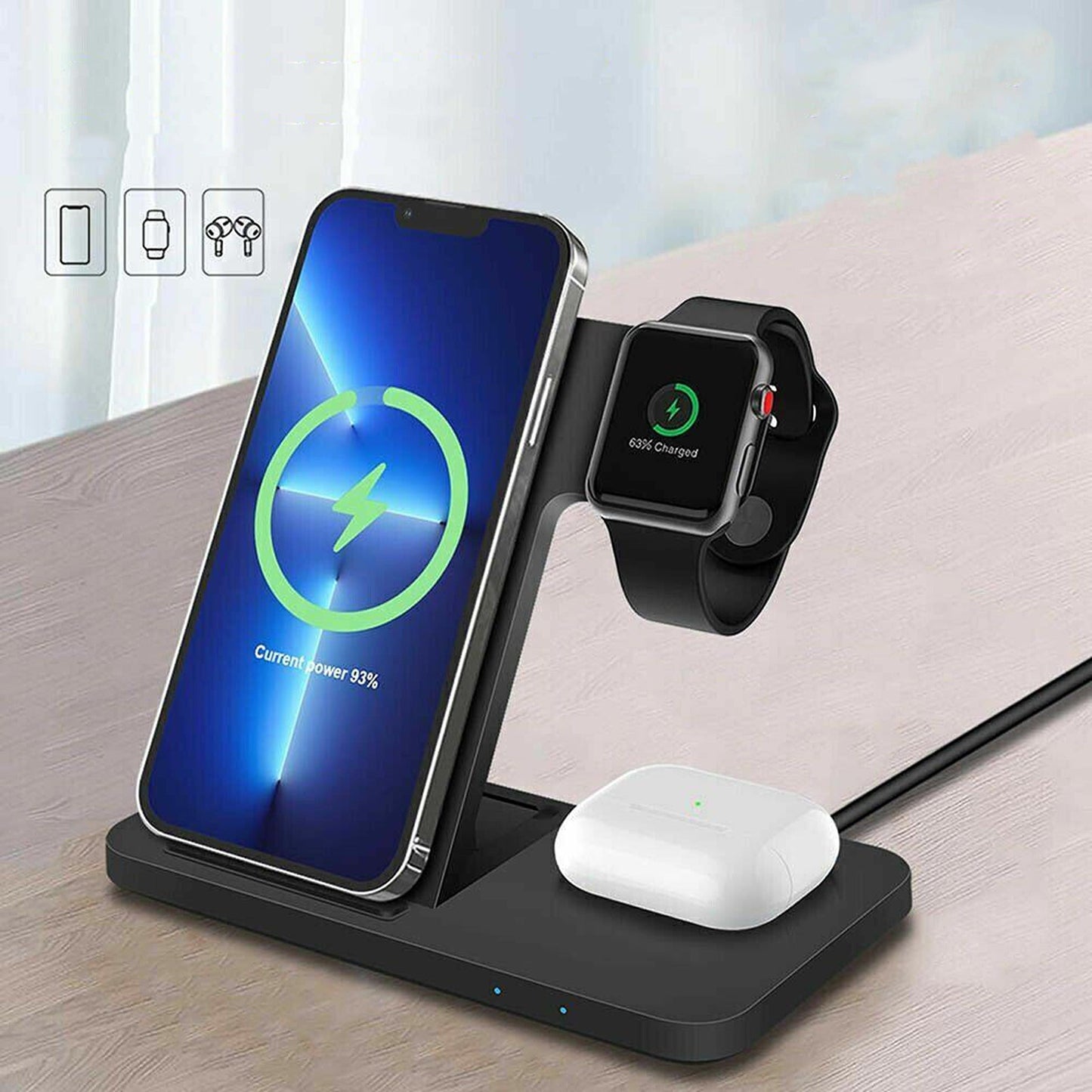 3 in 1 Fast Wireless Charger Station Dock for Apple iPhone 14 Pro 13 12 Watch