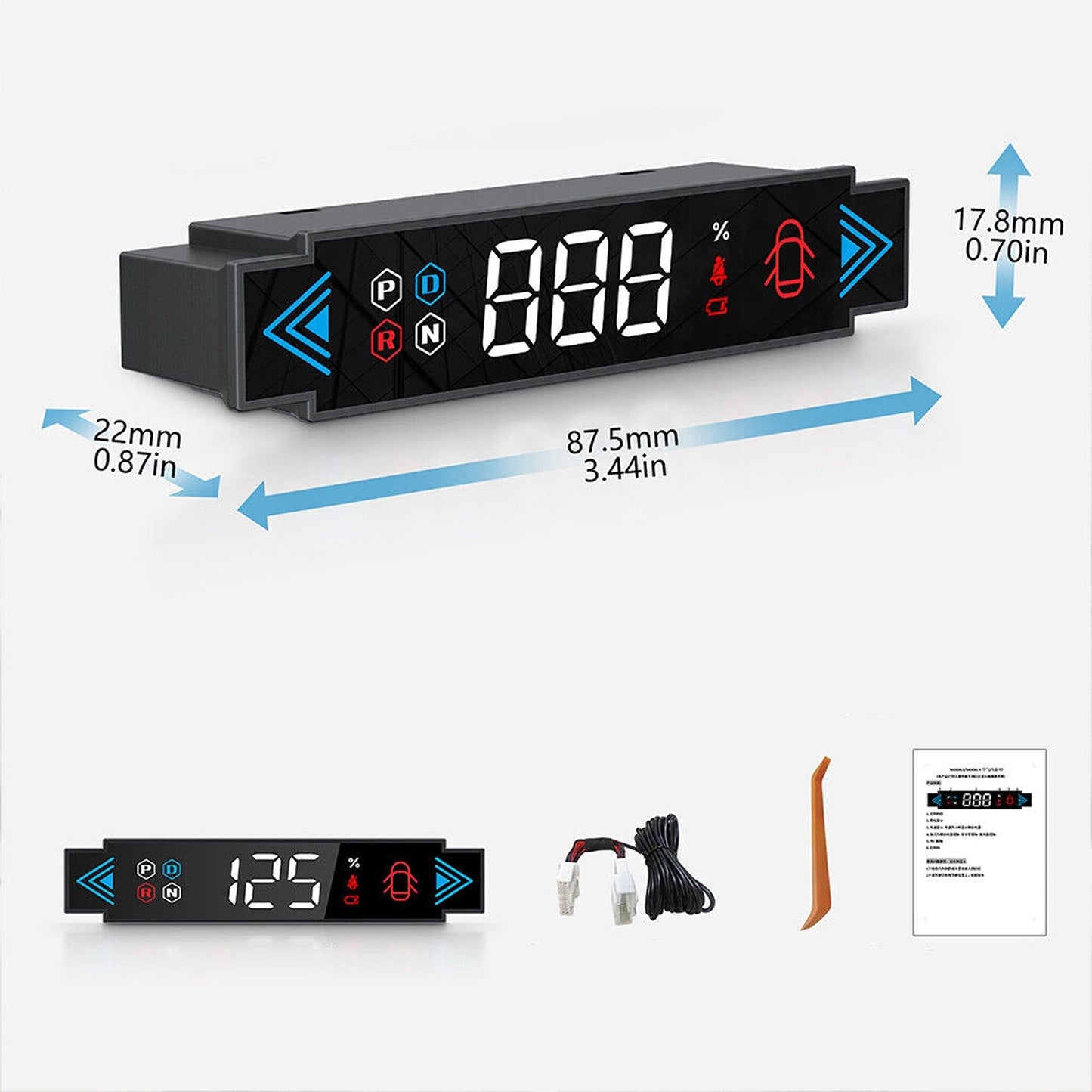Mini HUD Display Heads Up Speedometer Tesla Model 3 Y Design