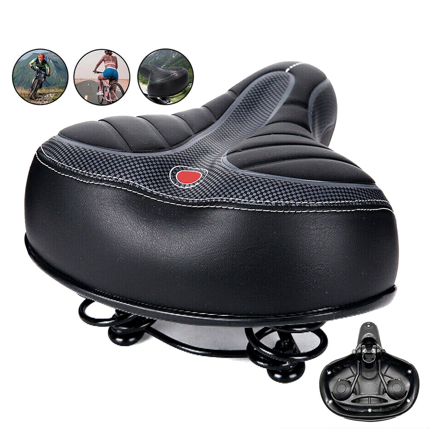 Bike Gel Cruiser Comfort Saddle Wide Soft Cushion Seat