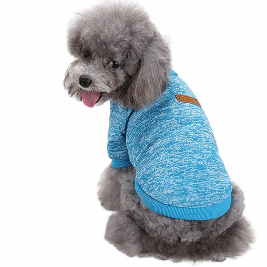 Sky Blue Cute Pet Dog Warm Jumper Winter Knitted Sweater