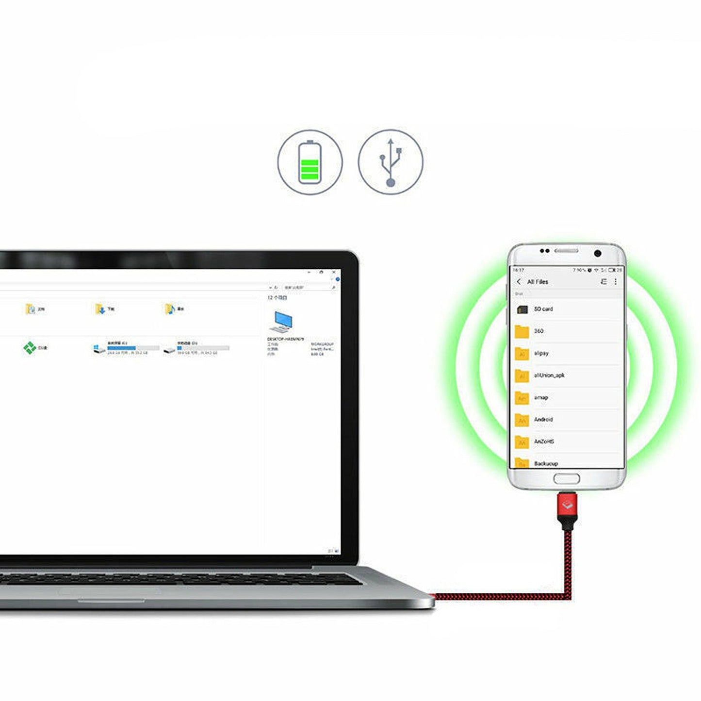 Fast Charging USB-C Type C Cable 3M Data Transfer for Samsung Galaxy