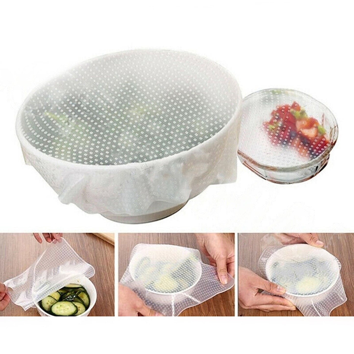 Food Stretch Silicone Lids for Fresh Keeping Bowl Covers Various Sizes
