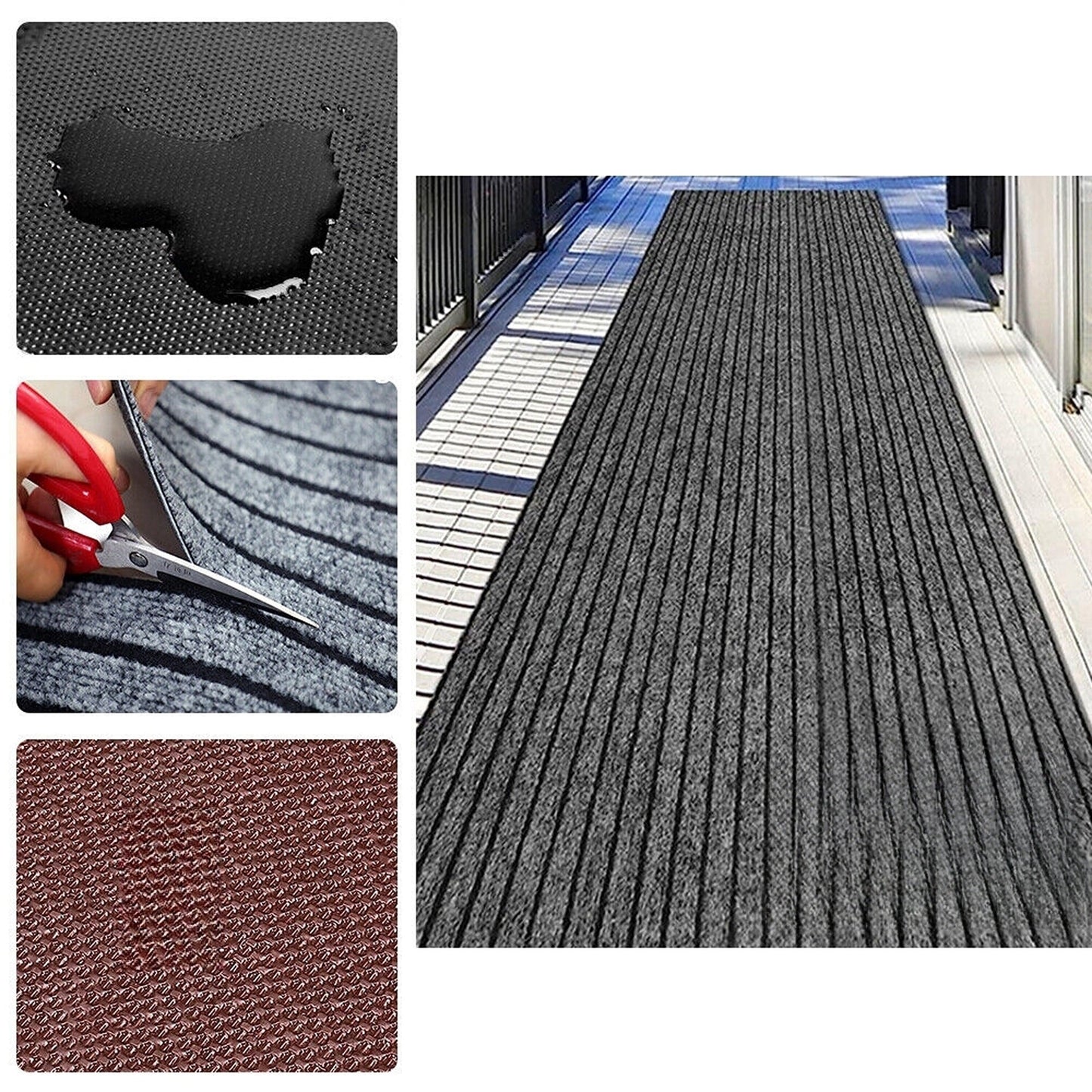 Non Slip Rubber Door Entrance Mat Kitchen Hallway Runner Rug