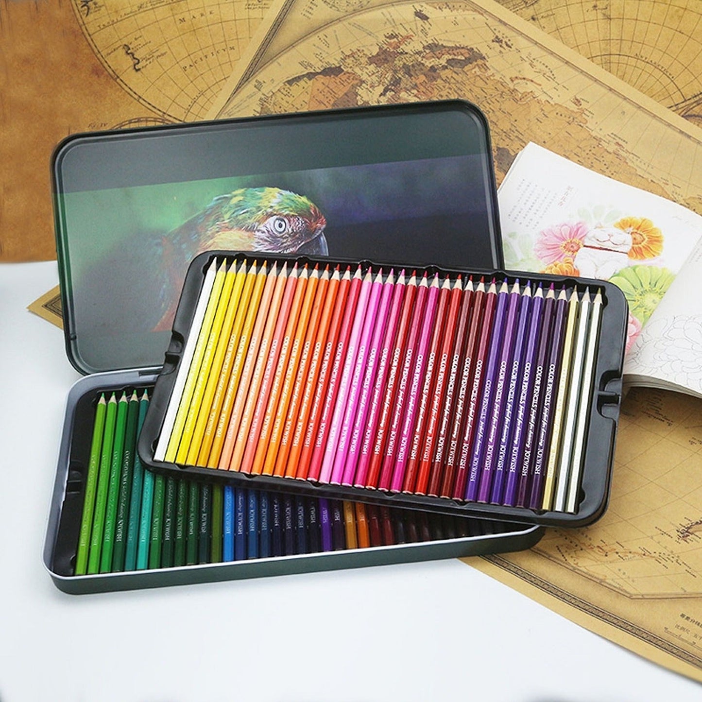 72 Coloured Pre-Sharpened Drawing Pencils Set for Artists