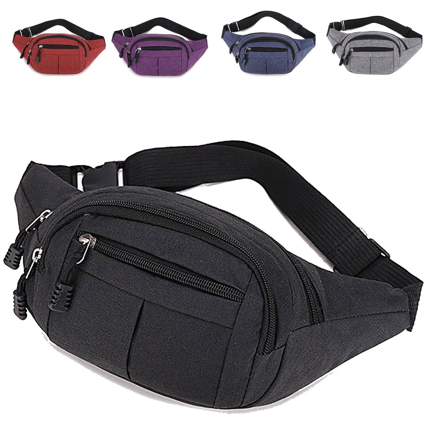 Unisex Fanny Pack Waist Bum Bag Holiday Travel Money Belt Pouch
