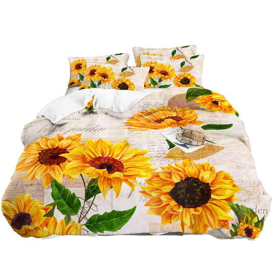 Sunflower Bedding Set Quilt Duvet Cover for Single to King Size Beds