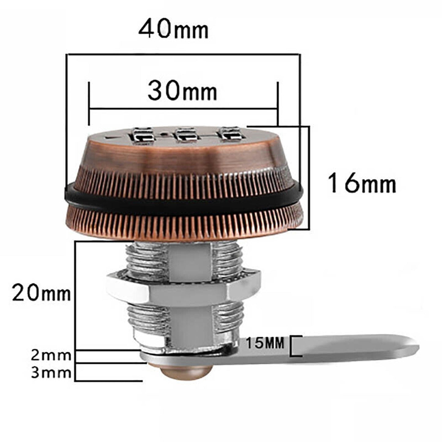 Combination Cam Lock for Security Safe and Cabinets with Keyless Access