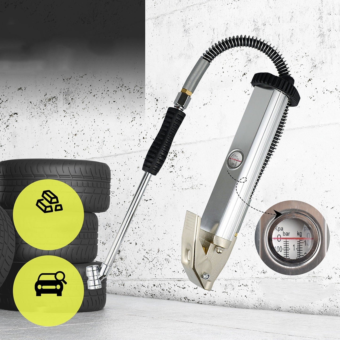 Tire Inflator Deflator Gauge Professional Air Pressure Tool with Gauge