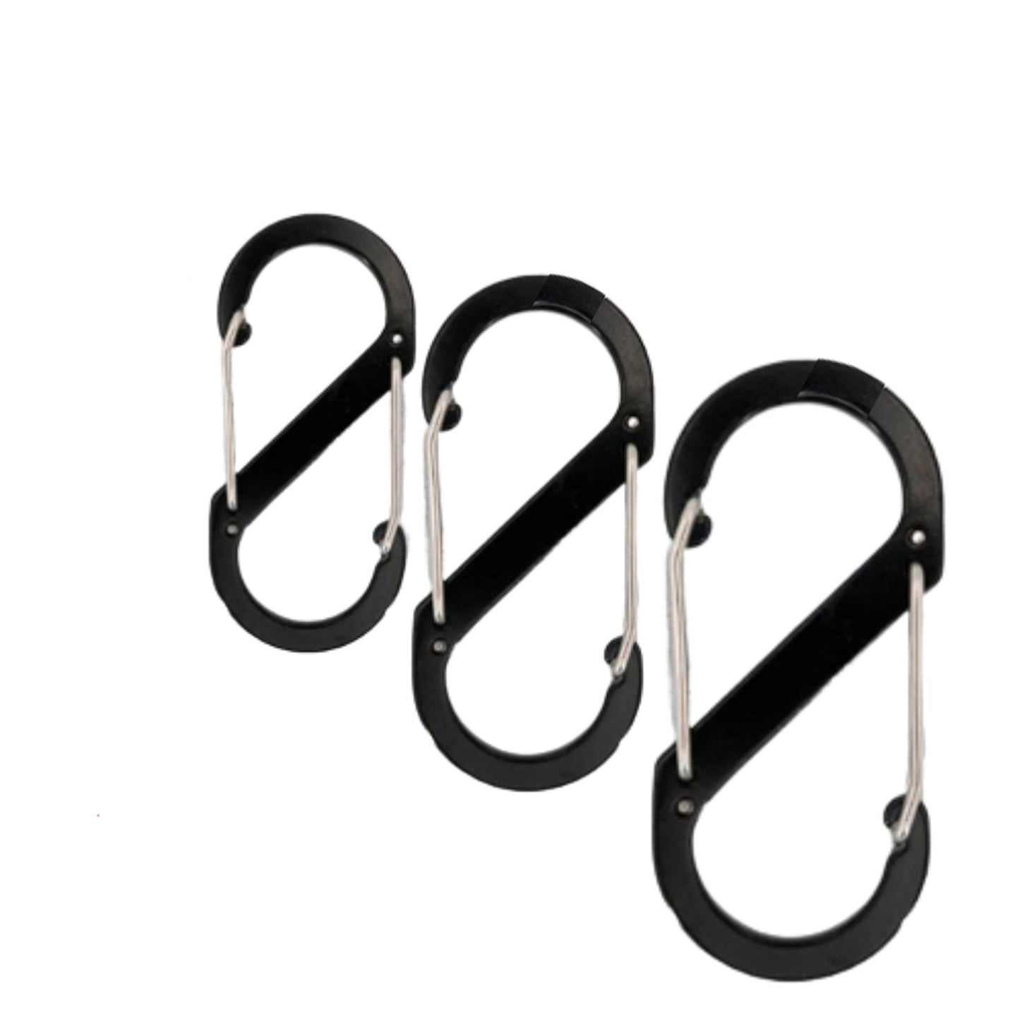 3pcs Heavy Duty Dual S-Biner Carabiner Hooks Multi-Size Handy Hardware