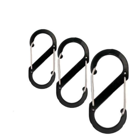 3pcs Heavy Duty Dual S-Biner Carabiner Hooks Multi-Size Handy Hardware