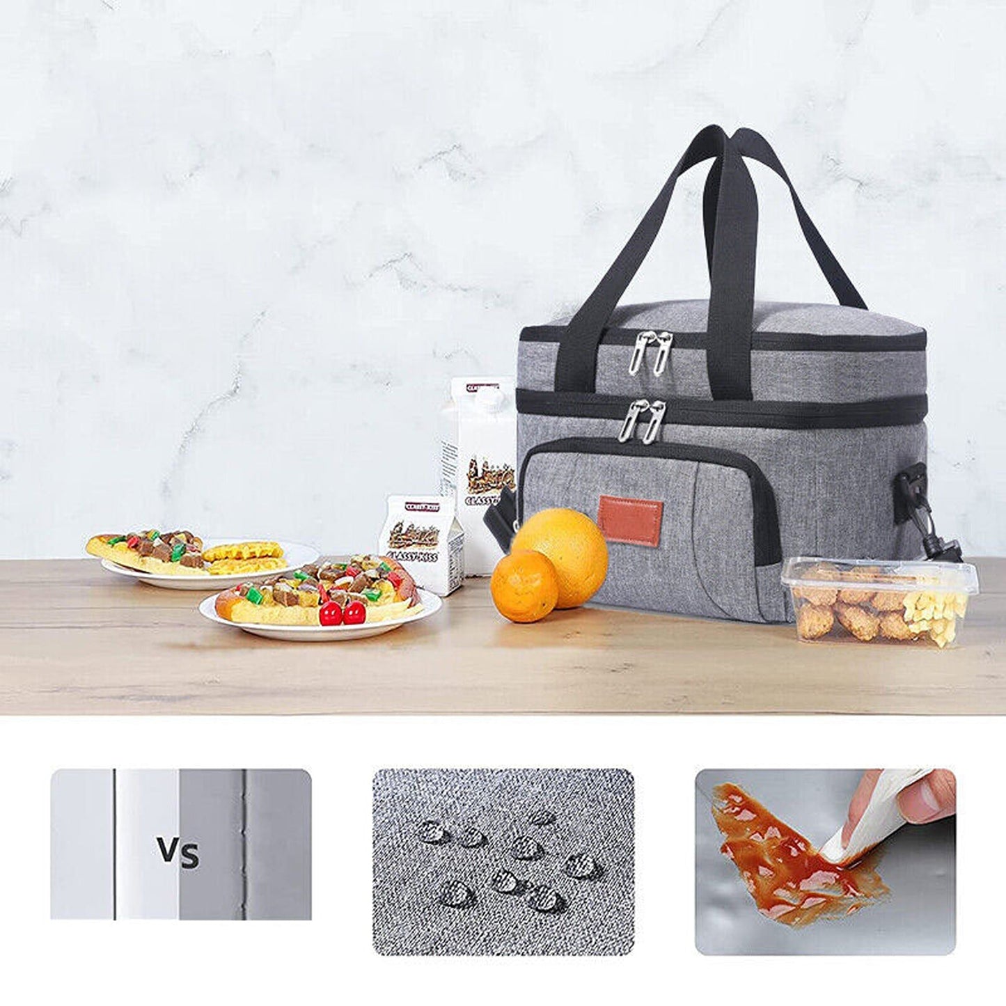 Insulated Lunch Bag for Picnics Thermal Food Container Cooler