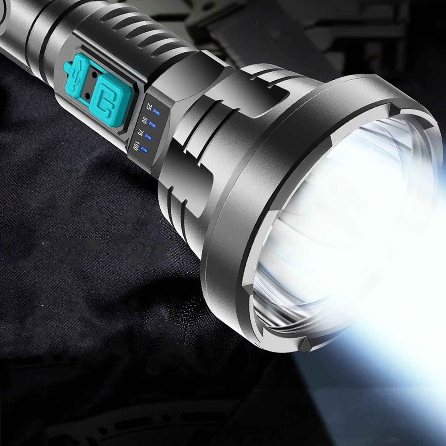 High Powered Torch USB Rechargeable LED Flashlight Bright