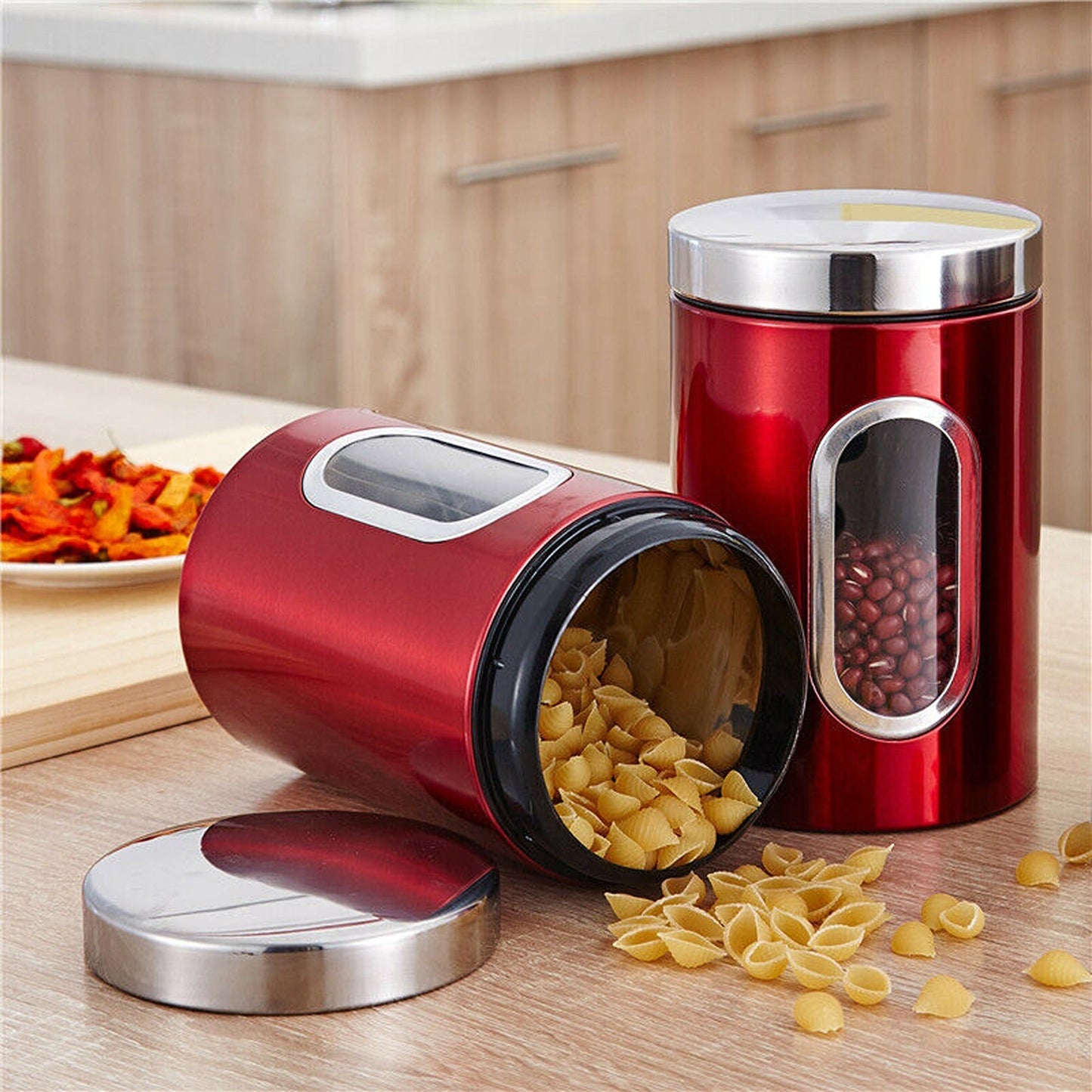 Kitchen Storage Container Tins for Tea Coffee Sugar Pasta Herbs and Biscuits