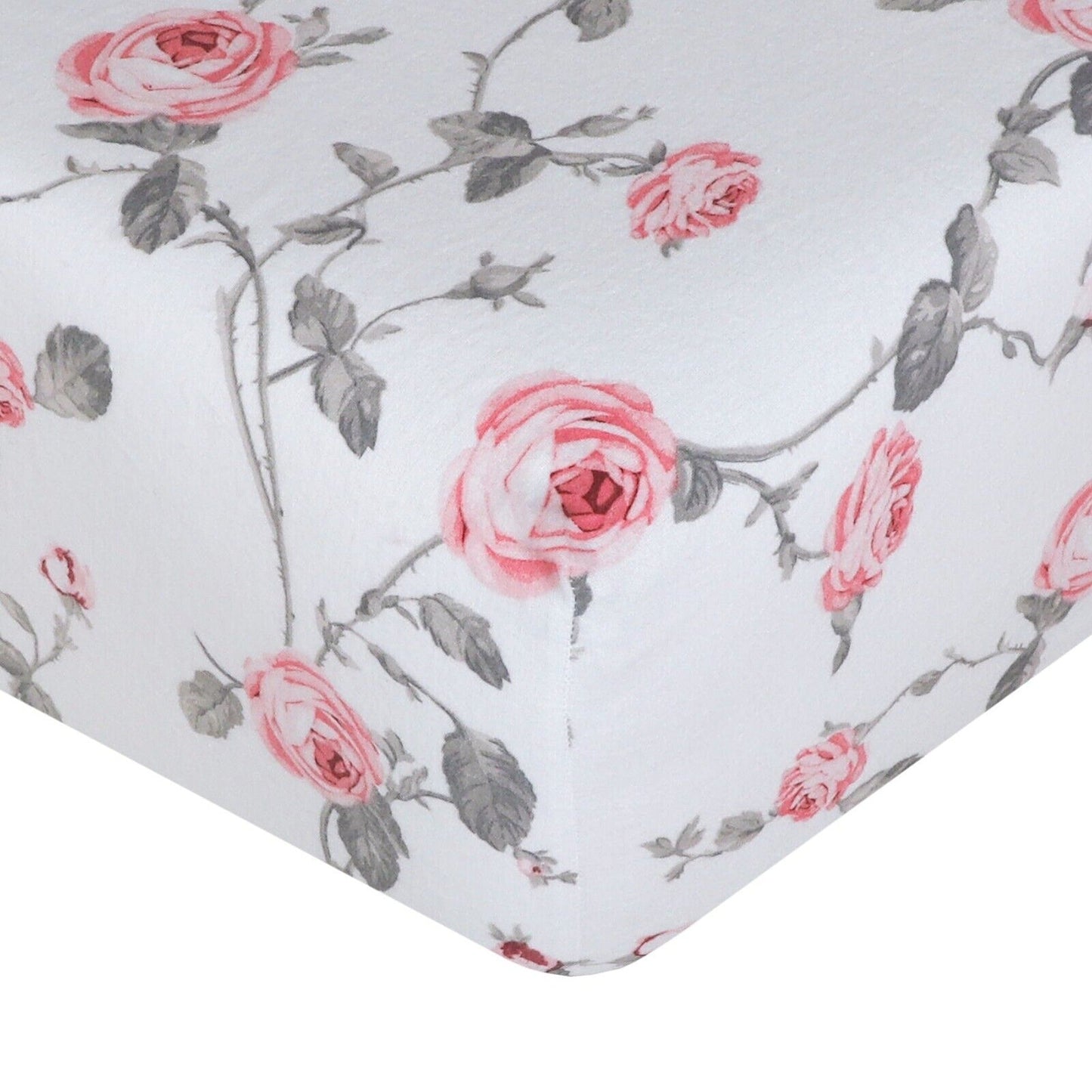 Blush Floral Cotton Flannelette Sheets Set with Standard Pillow Case Single Double Queen King