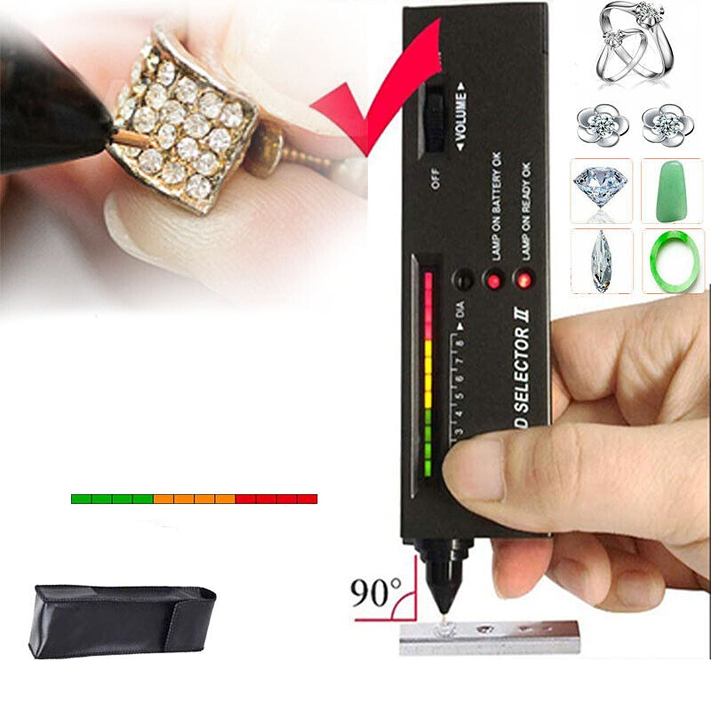 Gemstone Diamond Tester with LED Audio Selector Tool