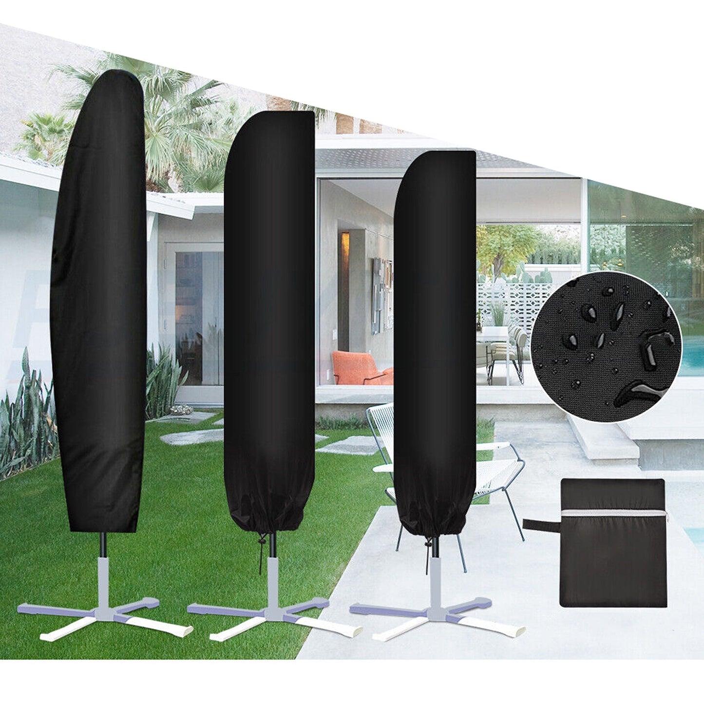 3 Sizes Outdoor Garden Cantilever Parasol Umbrella Cover