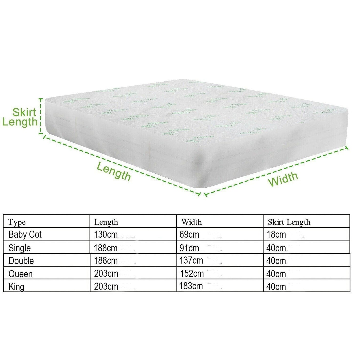 Waterproof Bamboo Mattress Protector Extra Deep Fitted Sheet - All Sizes