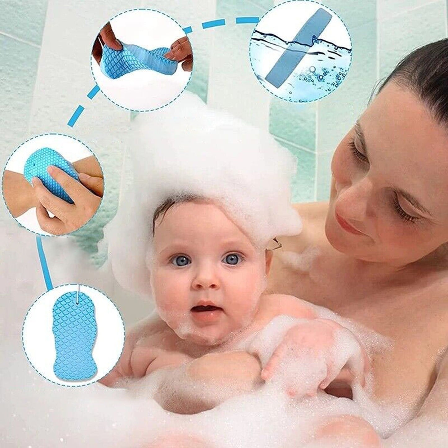 Super Soft Exfoliating Bath and Body Shower Sponge with Hook