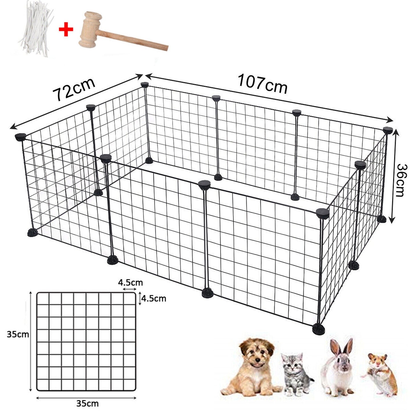 Metal DIY Pet Dog Playpen Foldable Cage Fence Enclosure