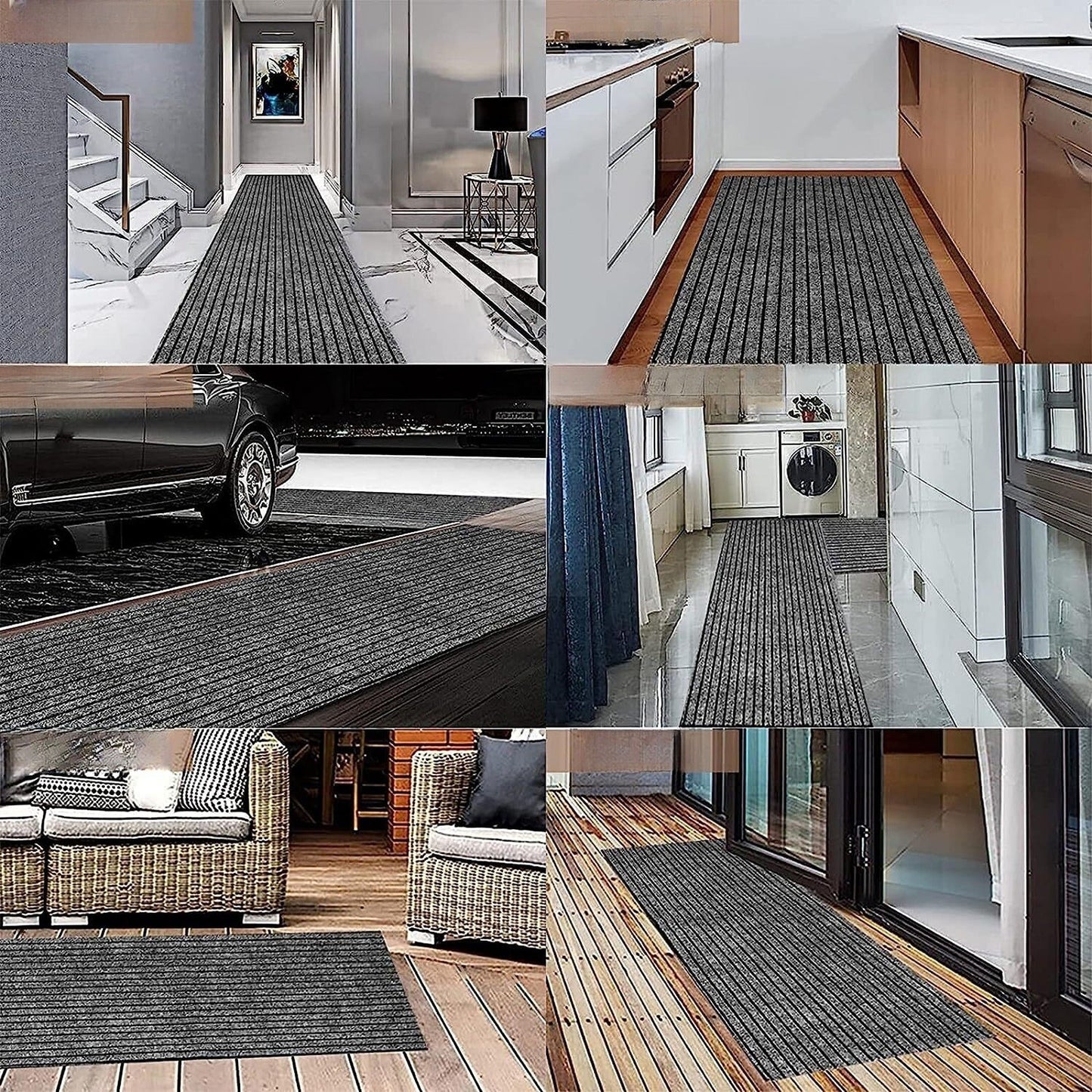 Non Slip Rubber Door Entrance Mat Kitchen Hallway Runner Rug