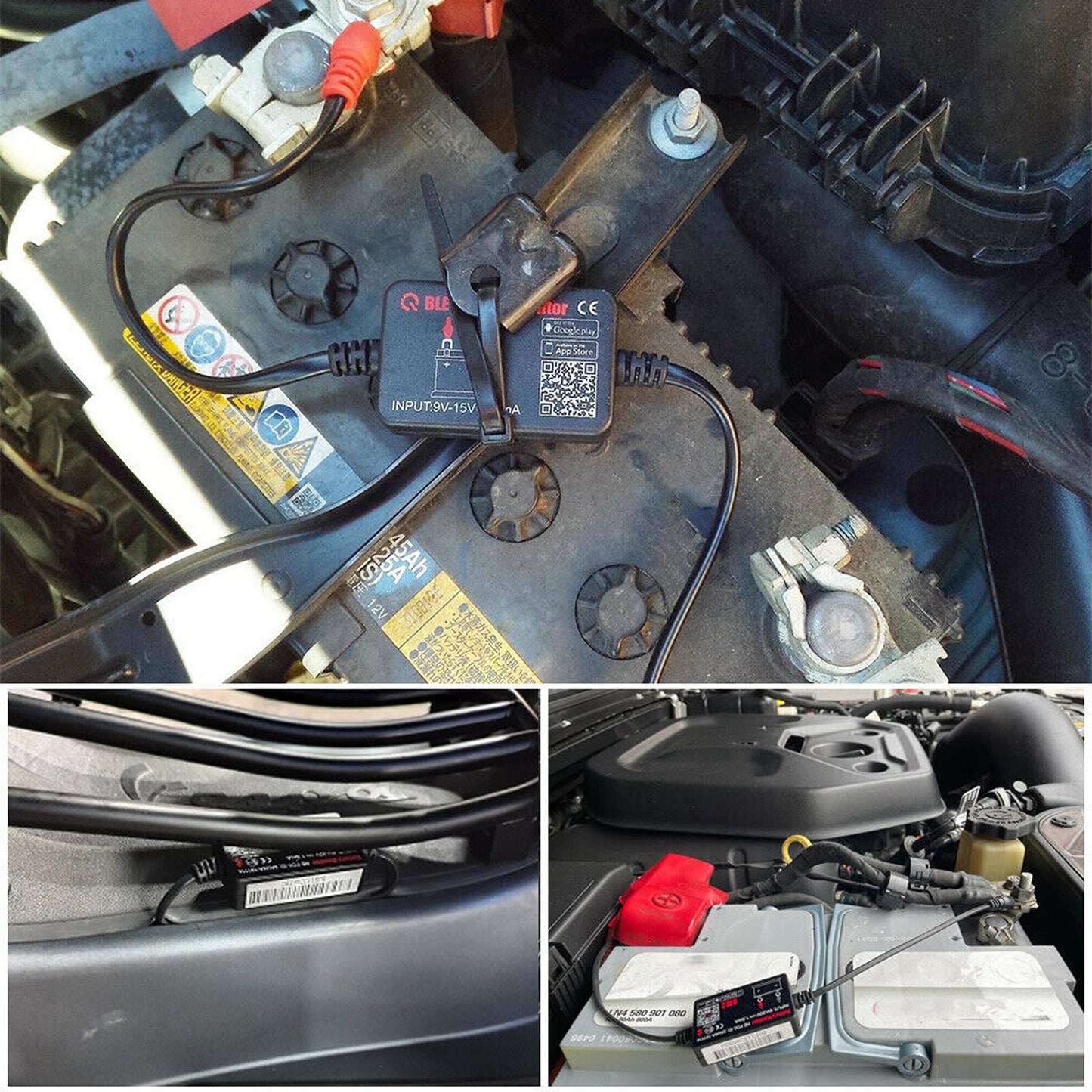 Bluetooth Vehicle Battery Monitor with Alarm Suitable for Cars and RVs 12V