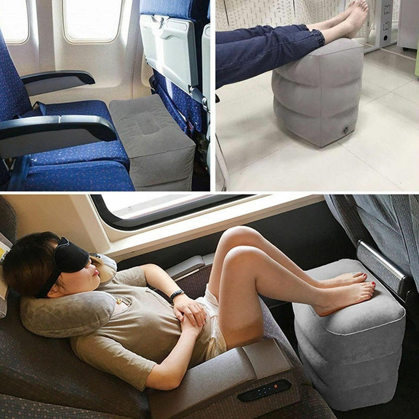 Inflatable Leg Rest Foot Air Pillow for Travel and Office