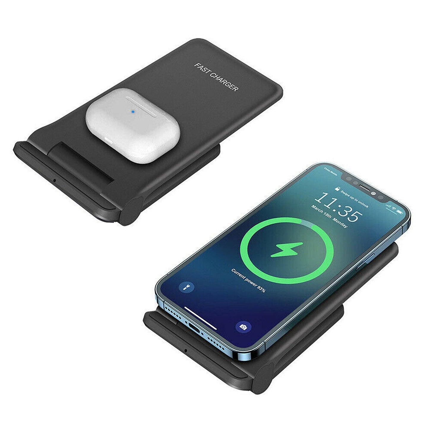 30W Fast Wireless Charger Stand Compatible with iPhone and Samsung Devices