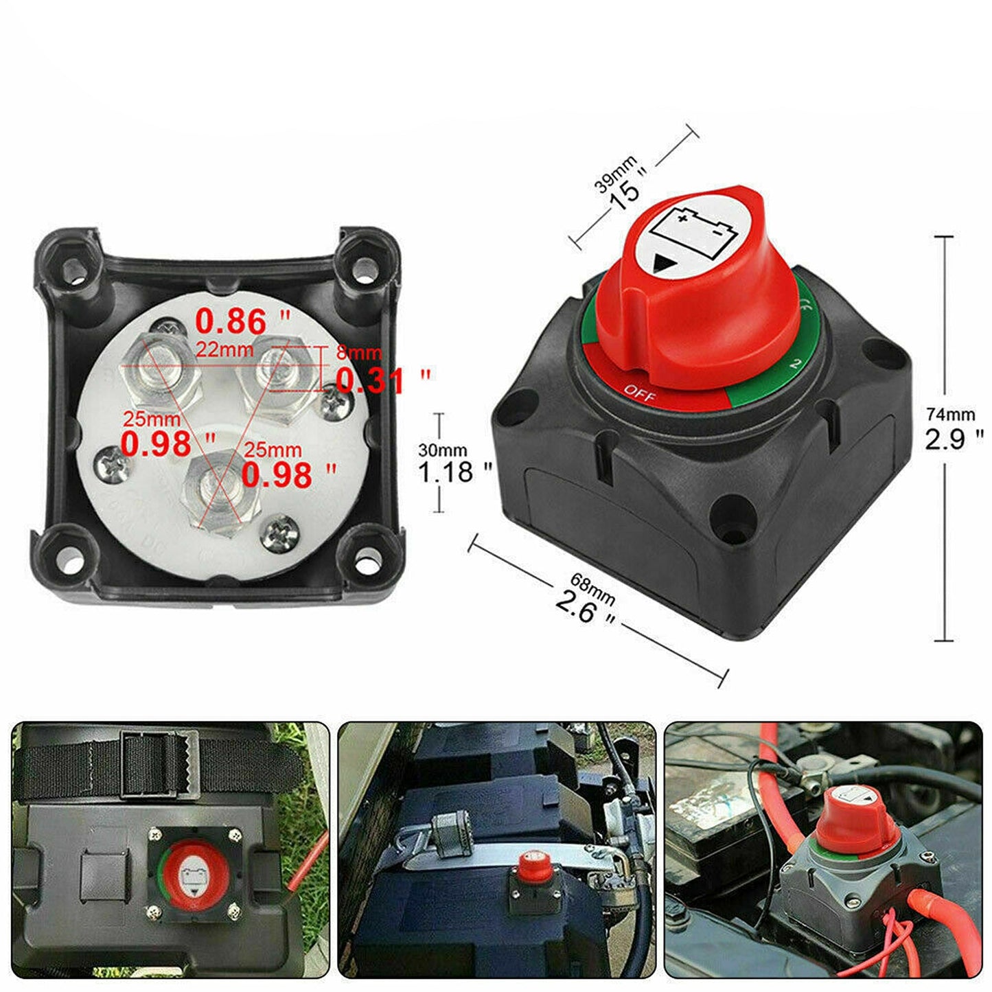 Dual Battery Master Isolator Switch for Marine Truck and Caravan