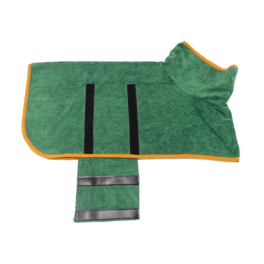 Green Soft Microfibre Dog Bathrobe Towel Drying Robe for Pets