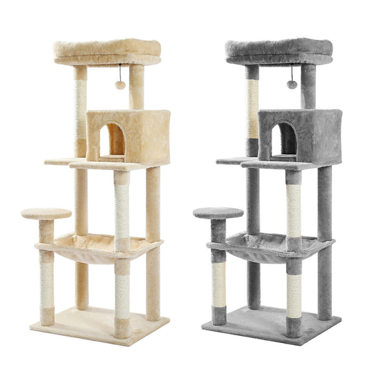 143cm Cats Condo House Cat Tree Tower with Scratching Post and Toys