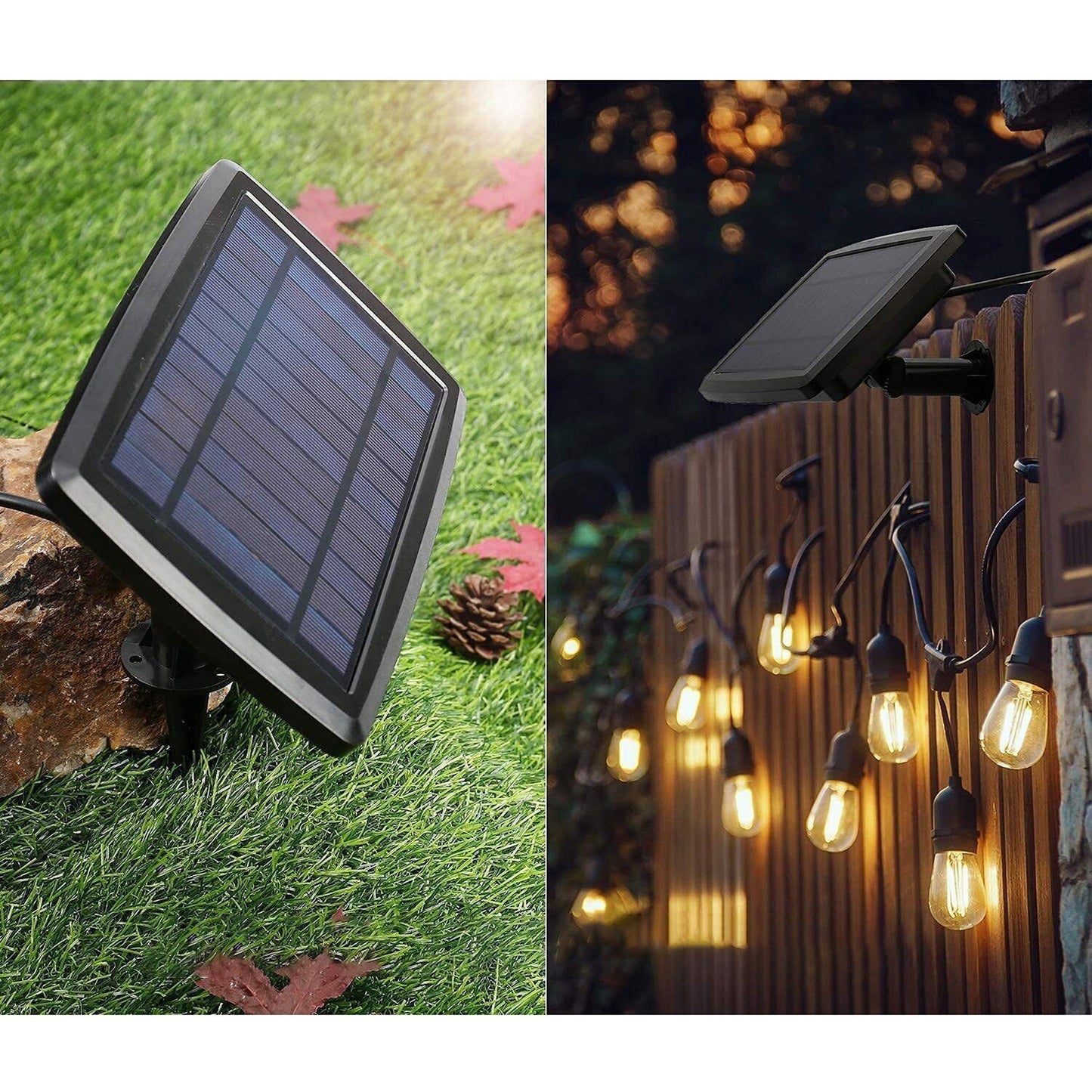 LED Festoon String Lights for Wedding Solar and Plug-In Connectable