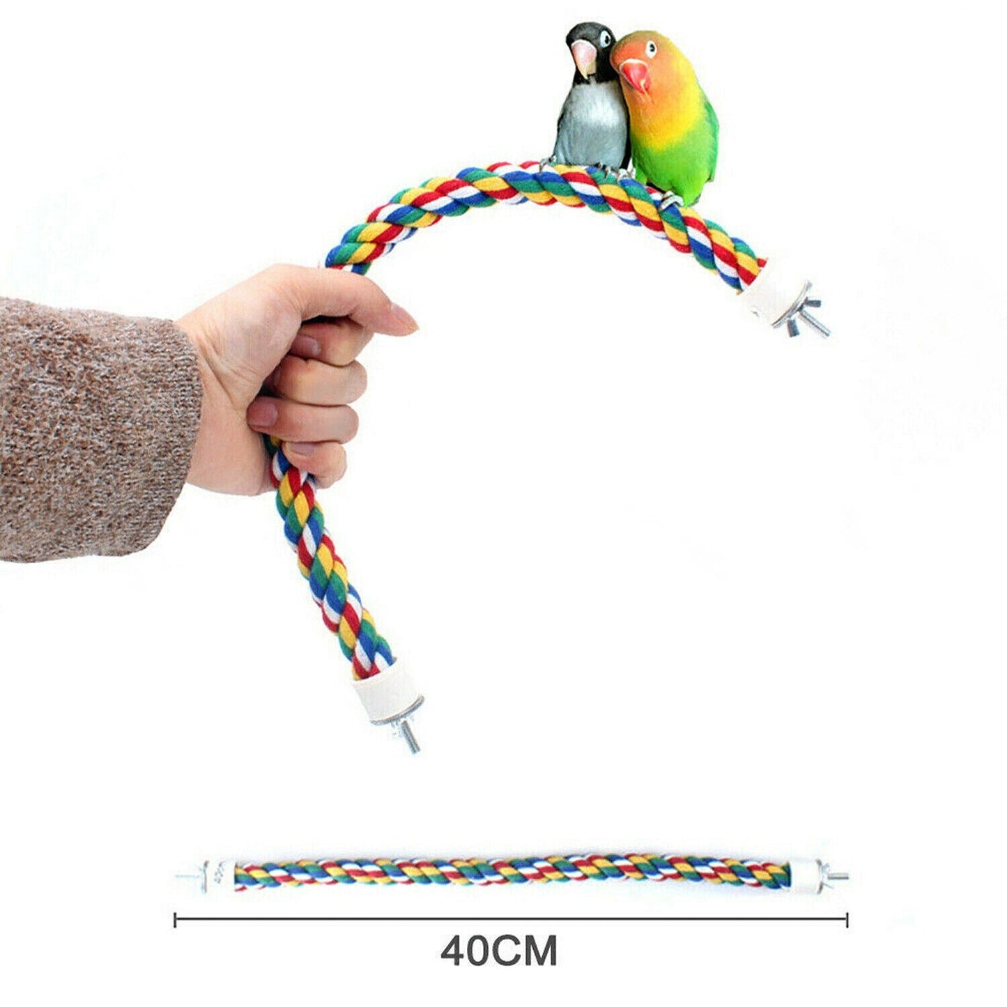 Colorful Bird Cage Comfy Rope Perches for Parrots and Pet Birds Toy