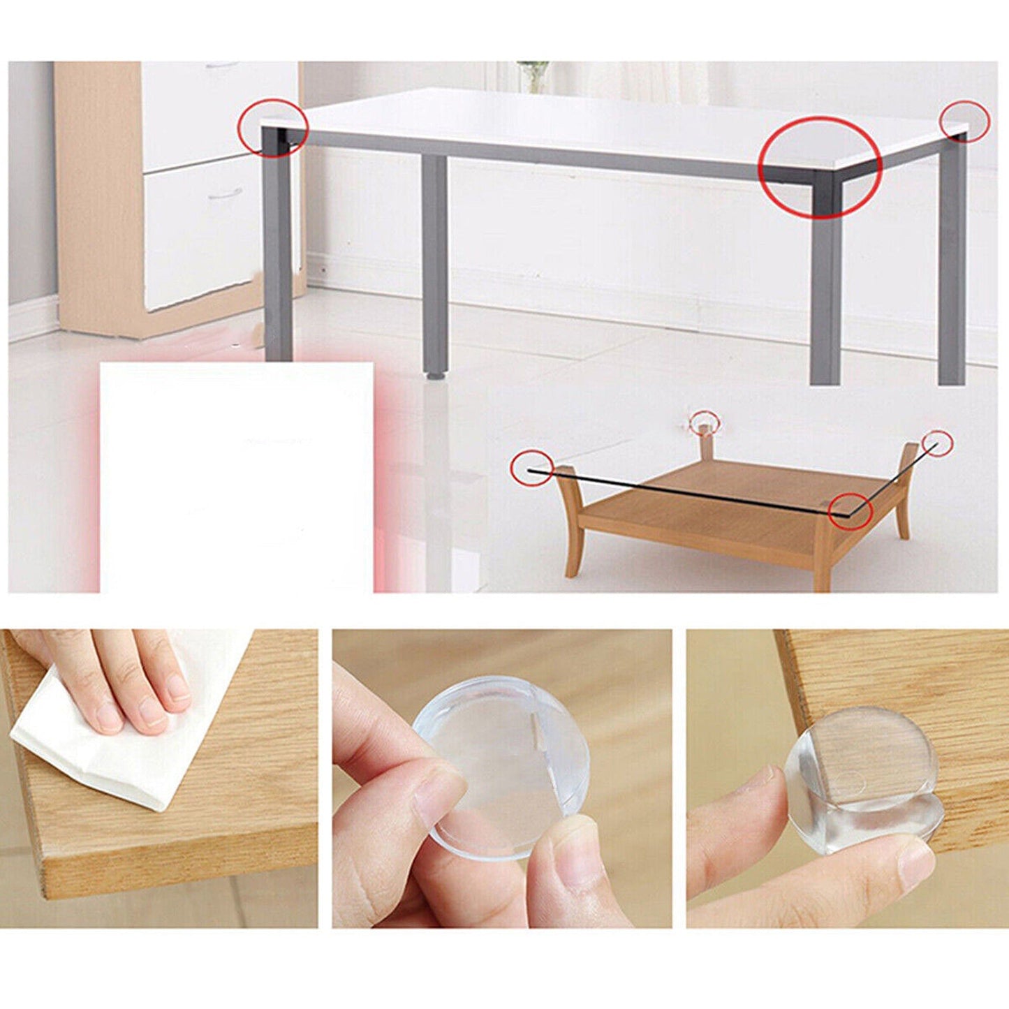 Baby Safety Transparent PVC Corner Guards for Tables and Furniture